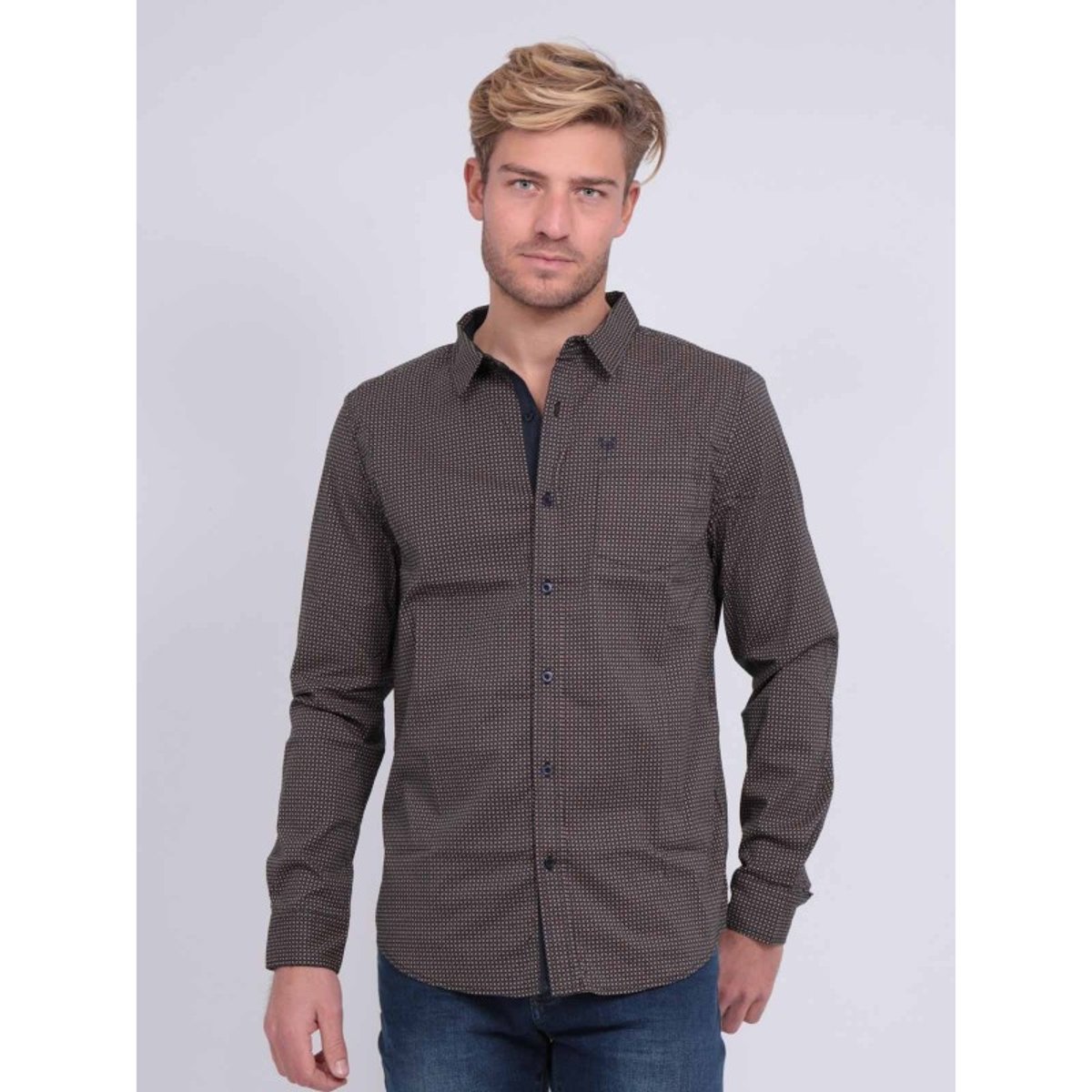 Chemise Manches Longues Tornade bleu marine, RITCHIE