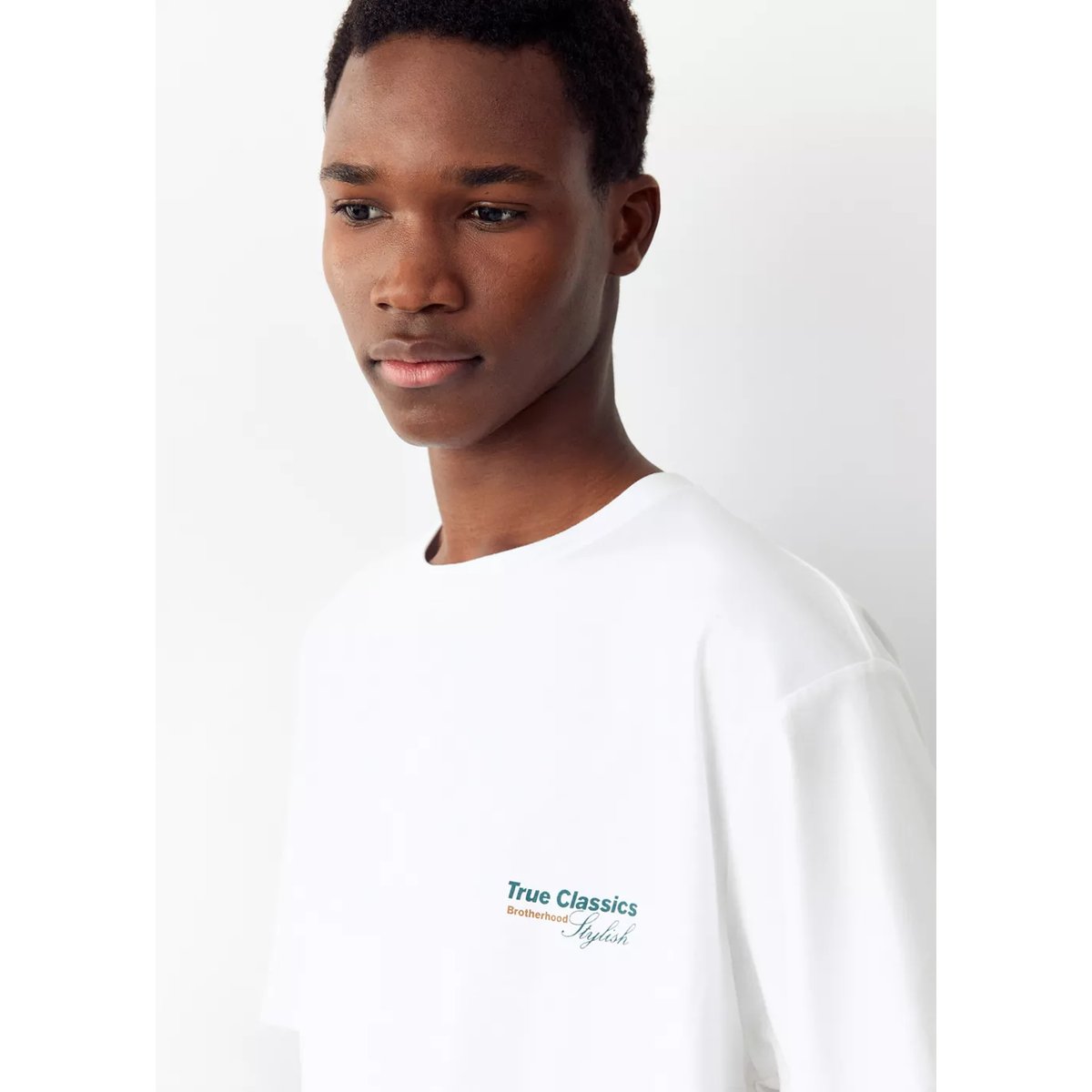 T-shirt coton imprimé graphique blanc cassé, MANGO TEEN