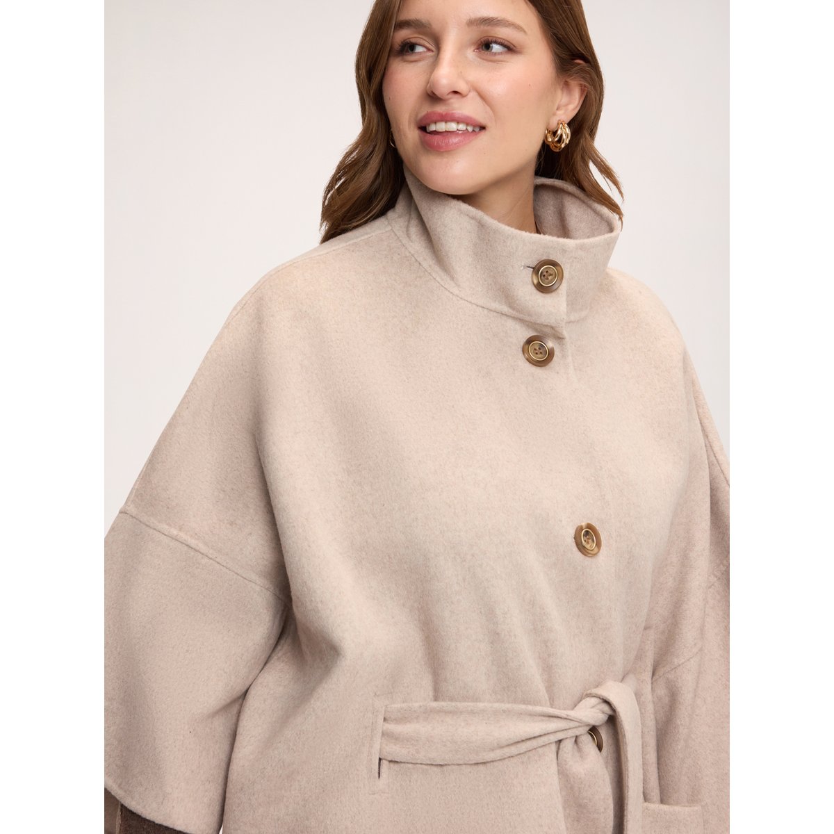 Manteau avec ceinture beige, FIORELLA RUBINO