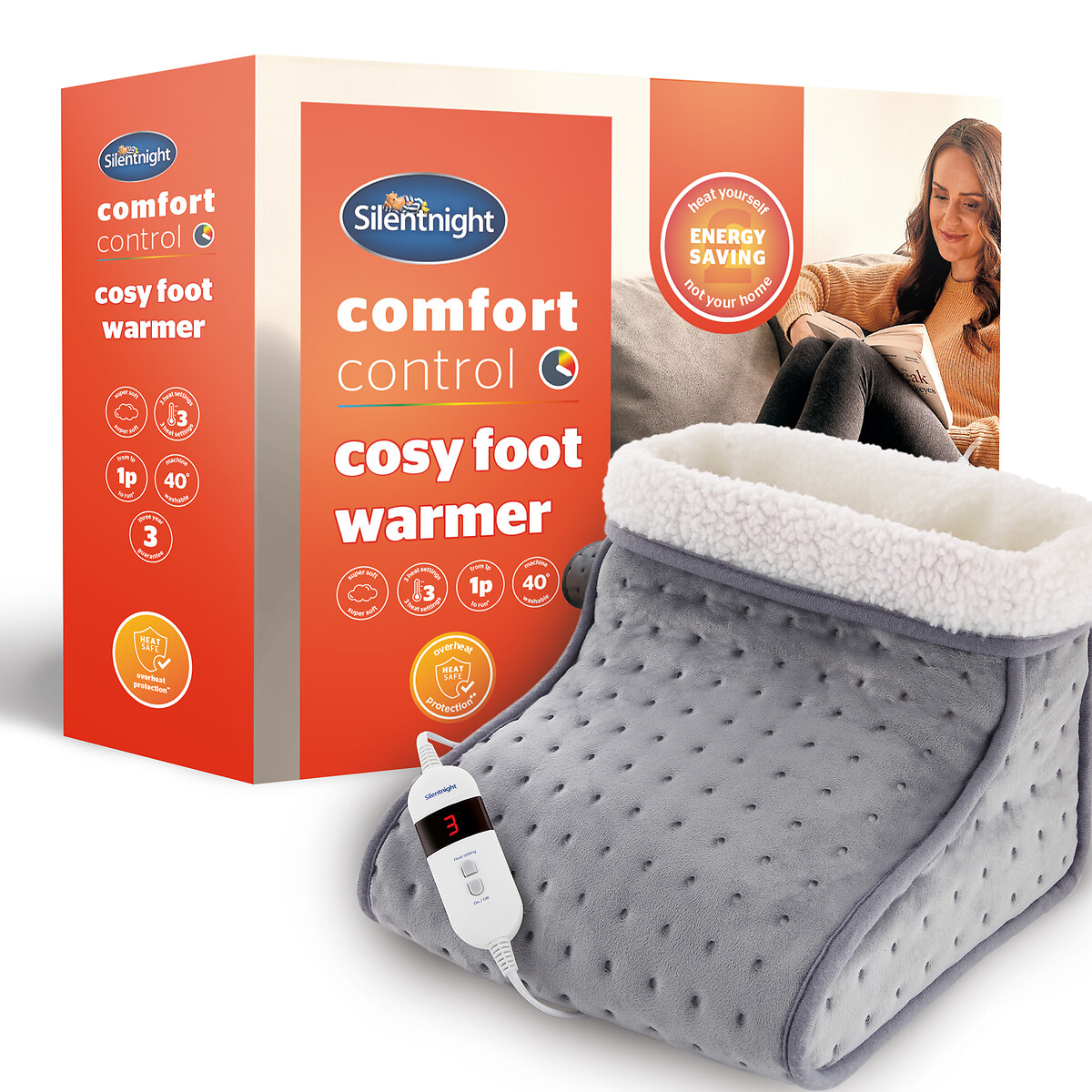 Comfort Control Cosy Foot Warmer grey, SILENTNIGHT