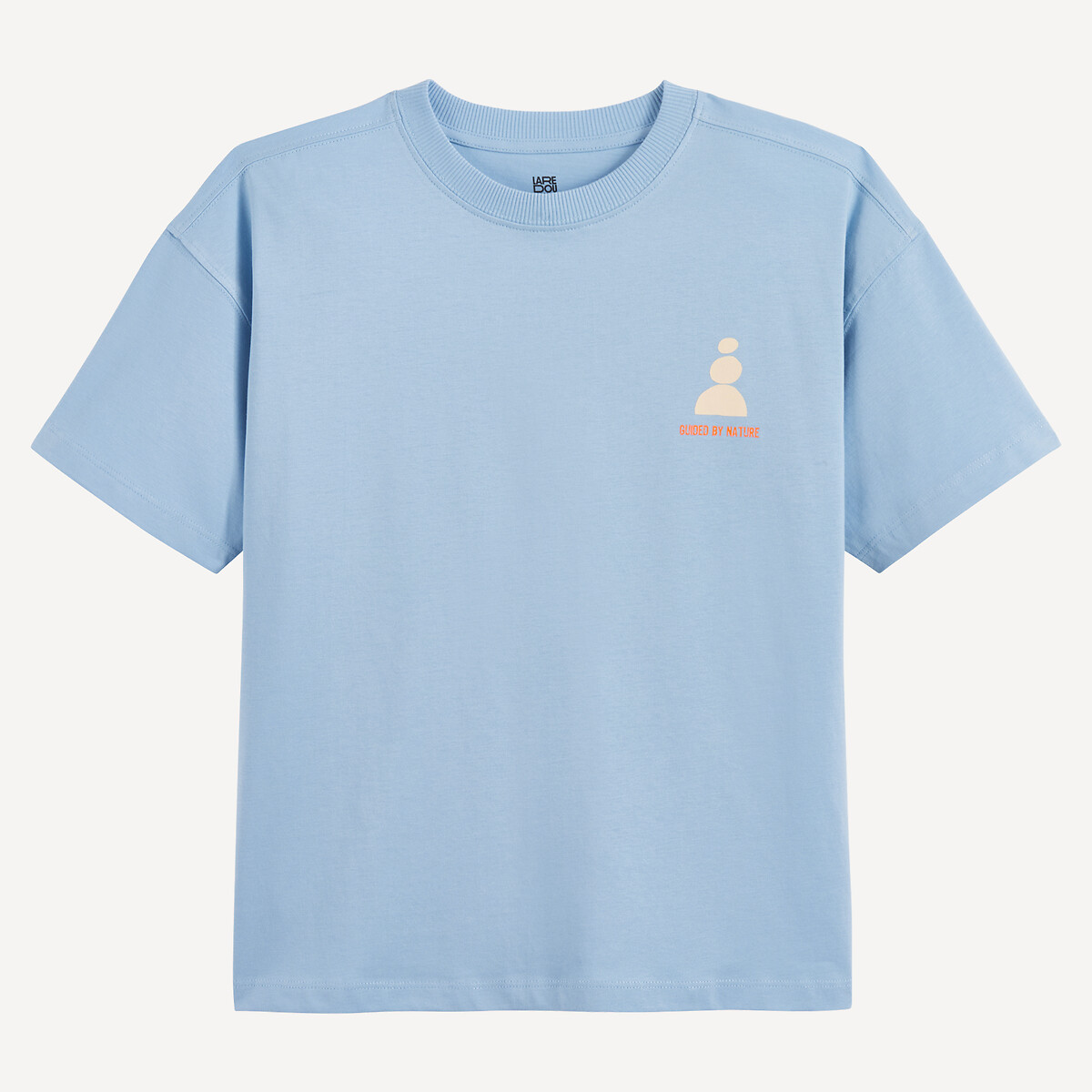 T-shirt oversize, à col rond et manches courtes, avec motifs devant et au dos bleu, LA REDOUTE COLLECTIONS