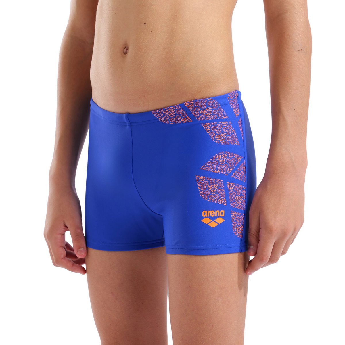Short de bain taille basse pour garçon arena Feel Kikko neon blue-team orange, ARENA