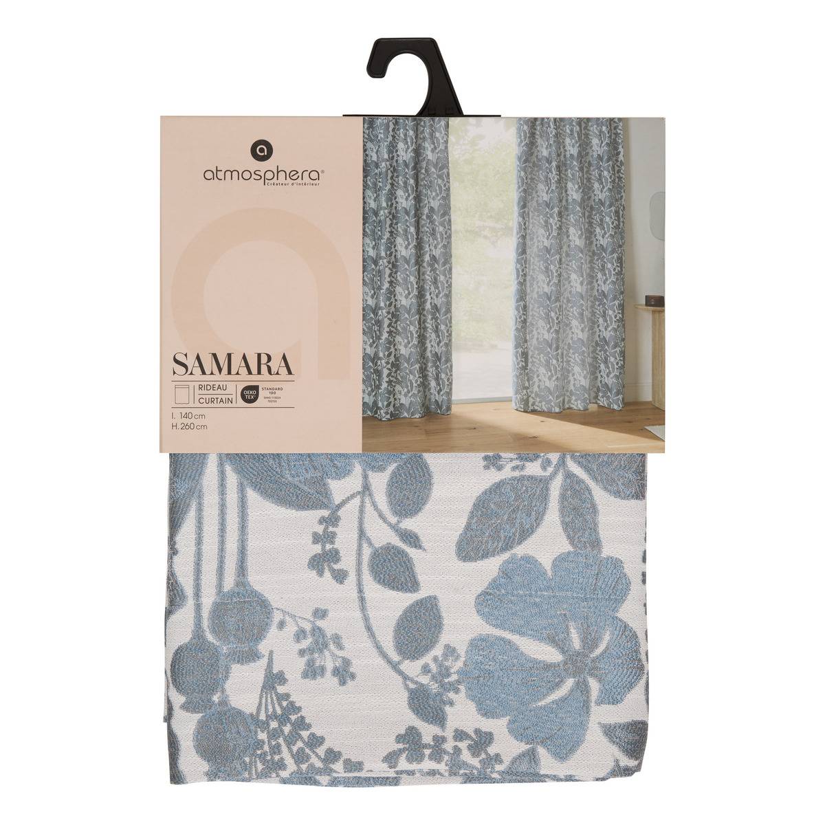 Rideau SAMARA bleu orage, ATMOSPHERA