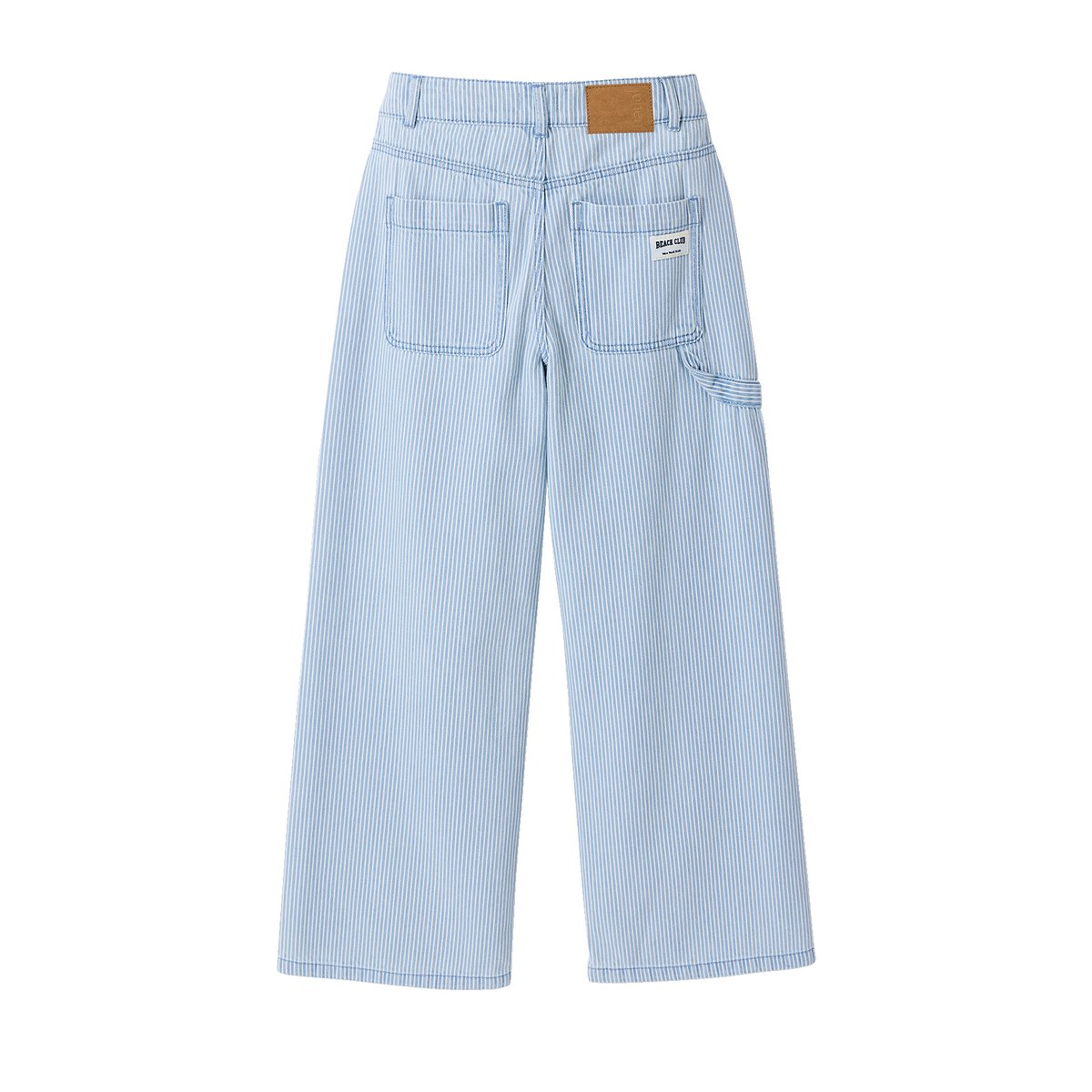 Pantalon large rayé rayé bleu, JONEN