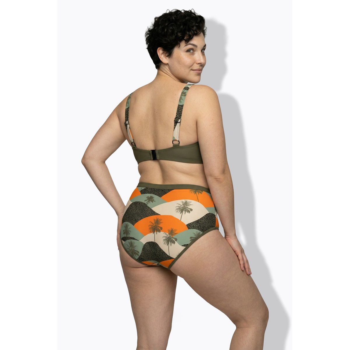 Bikini motif palmiers kaki foncé, ULLA POPKEN