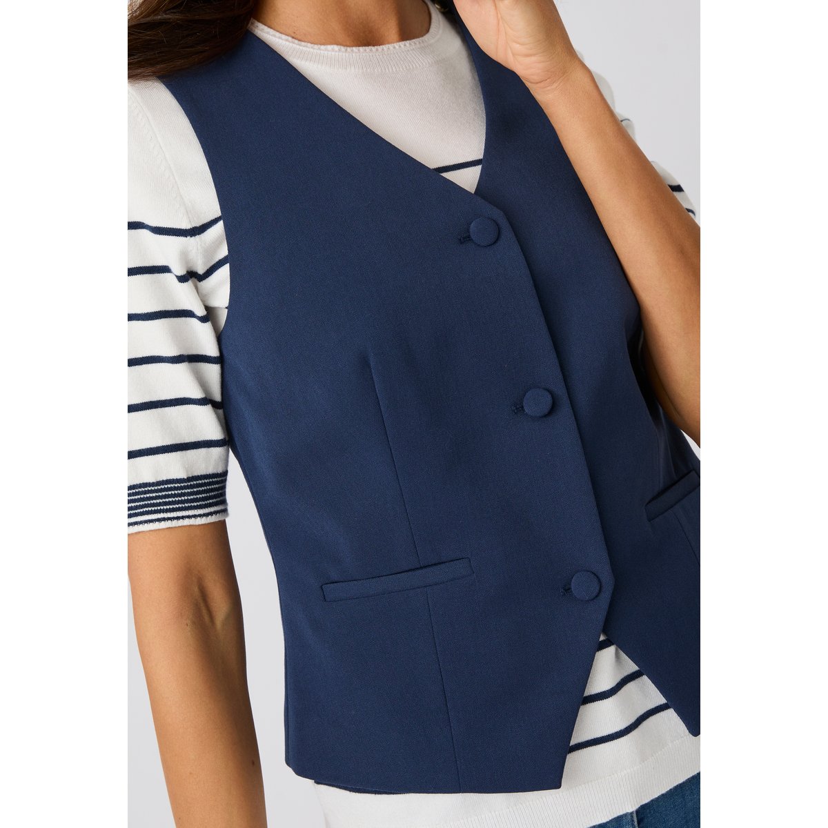 Gilet de costume sans manches bleu marine, DAMART