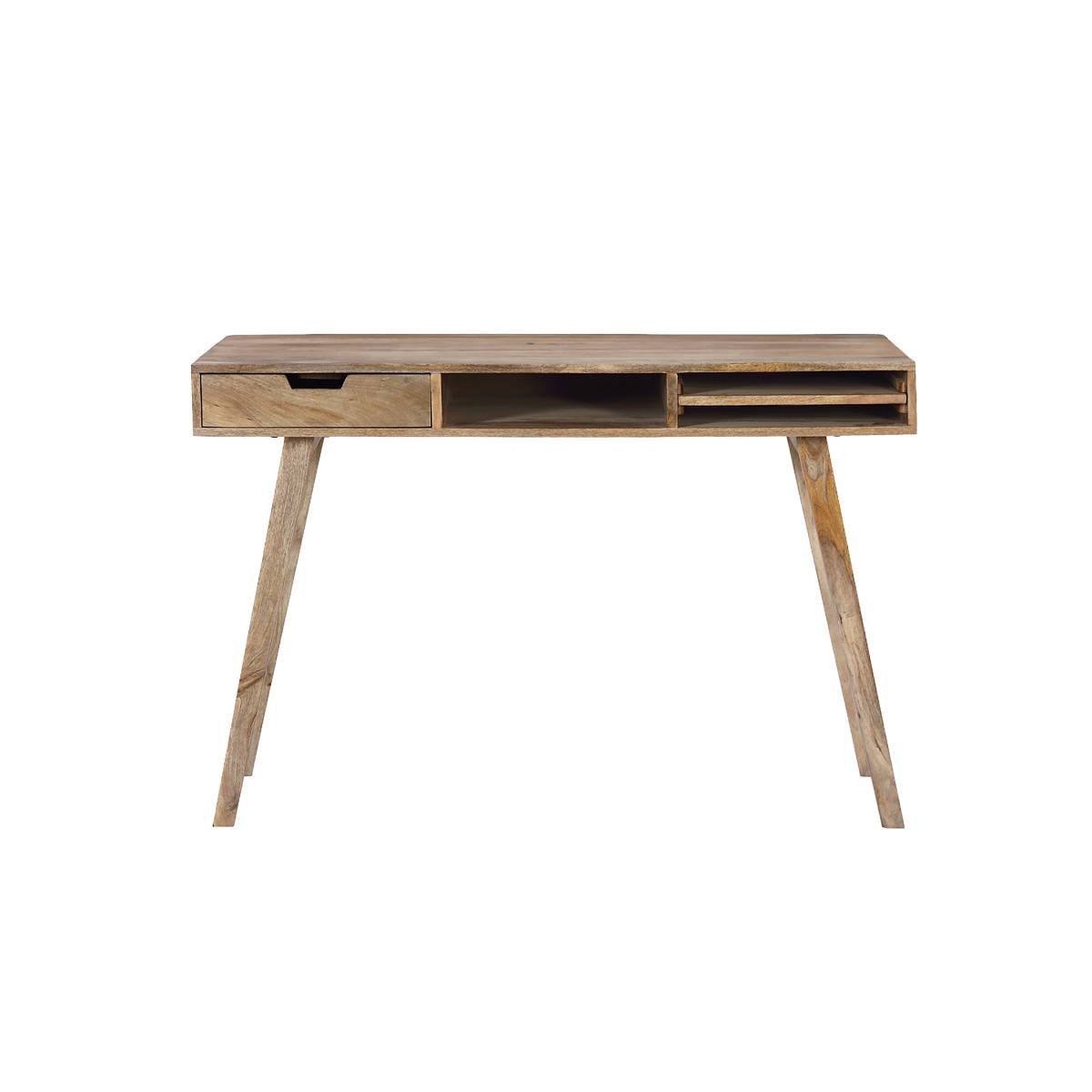 Bureau en bois de manguier AURILA bois clair, MADE IN MEUBLES