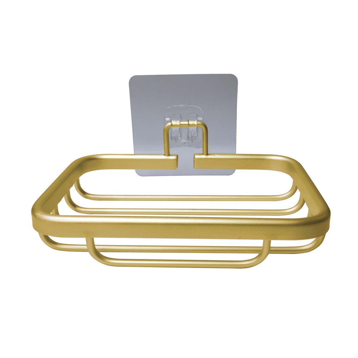 Porte-savon de douche adhésif en aluminium filaire sans perçage jaune, DOUCEUR D'INTÉRIEUR