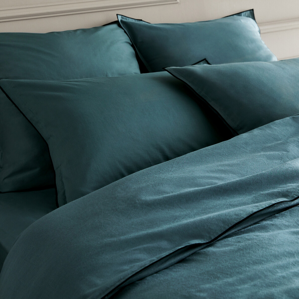 Housse de couette en voile de coton lavé, Gypse bleu persan, AM.PM