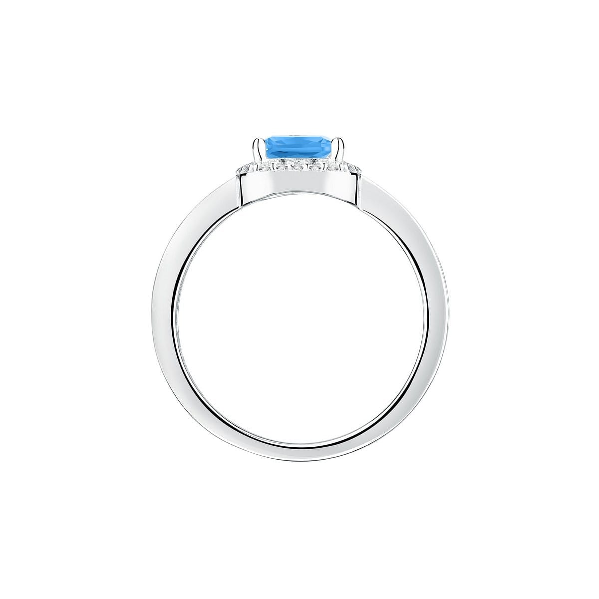 Bague en argent 925 et oxyde de zirconium argent et bleu, MORELLATO