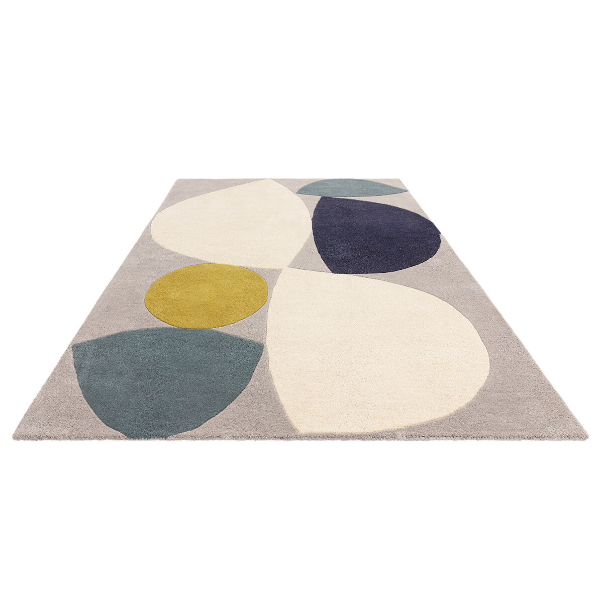 Mid Century Shapes Rug in 100% Wool teal, ÉDITÉ