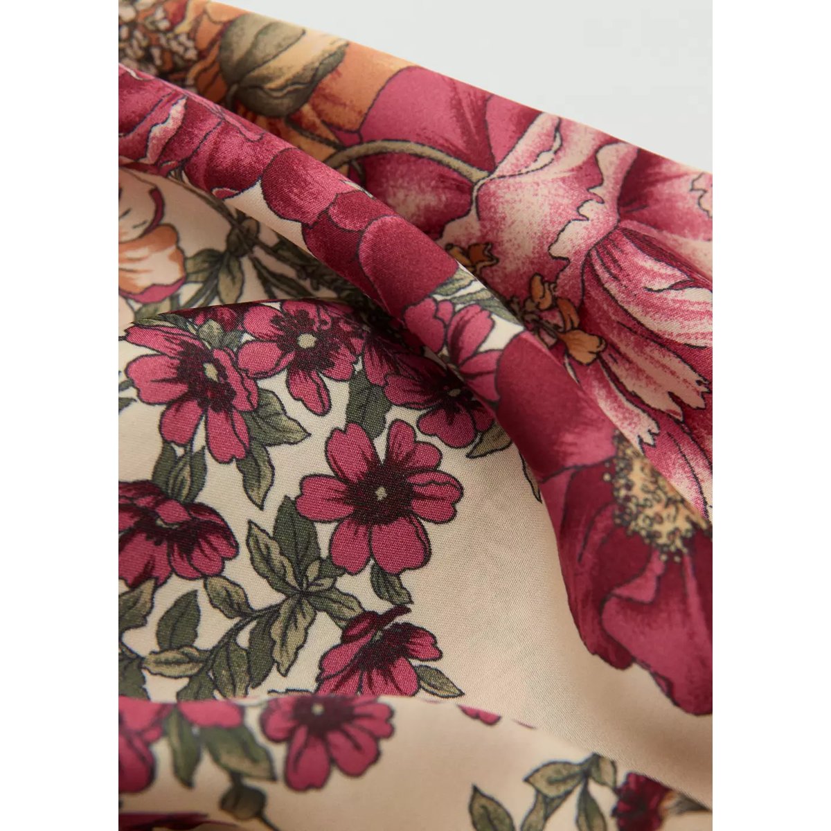 Foulard à fleurs écru, MANGO