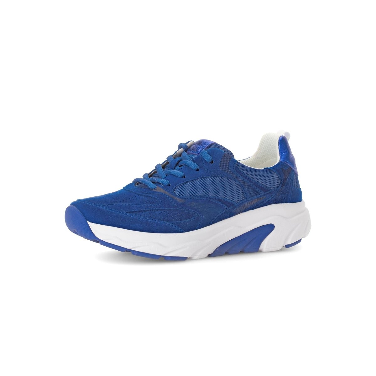 Baskets en cuir à talon compensé bleu, GABOR