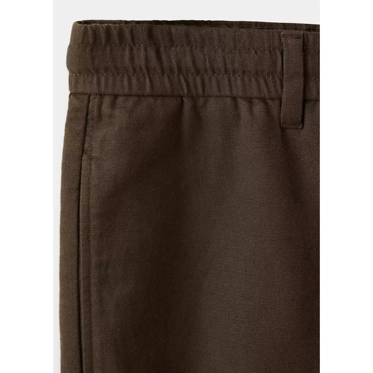 Bermuda relaxed fit en mélange de coton et lin marron, MANGO MAN