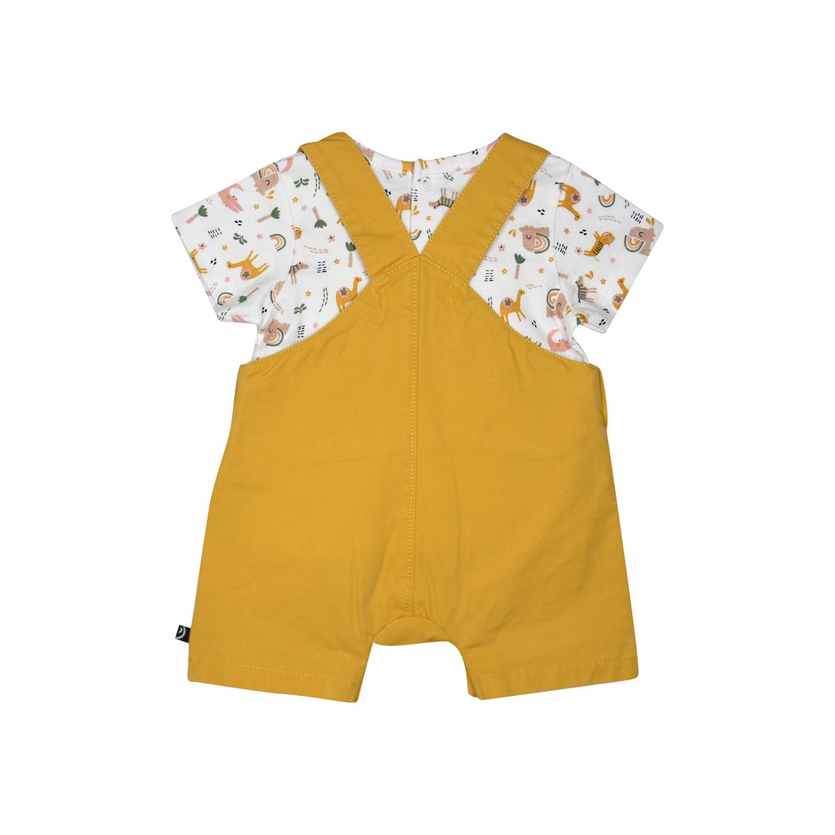 Tshirt salopette laurent twill court naissance jaune, SUCRE D'ORGE