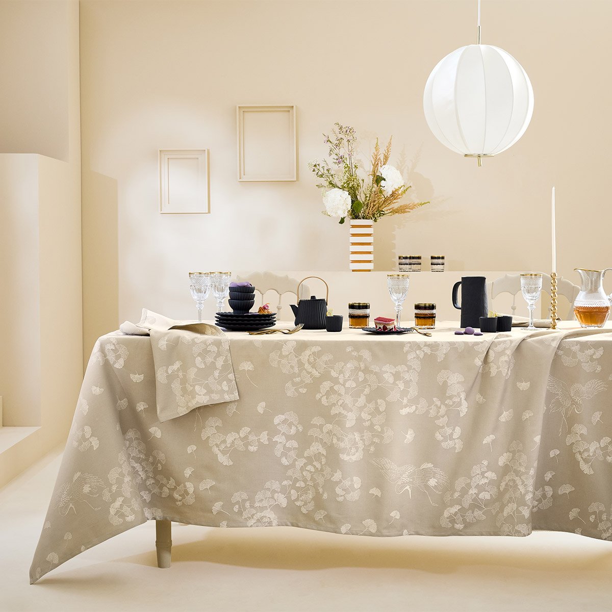 Set pur coton MILLE GINKOS naturel, GARNIER THIEBAUT