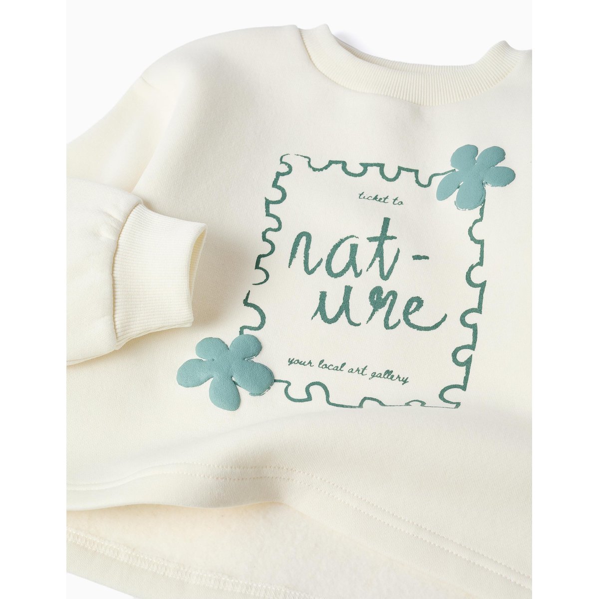 Ensemble de jogging en coton peigné avec imprimé art blanc, ZIPPY