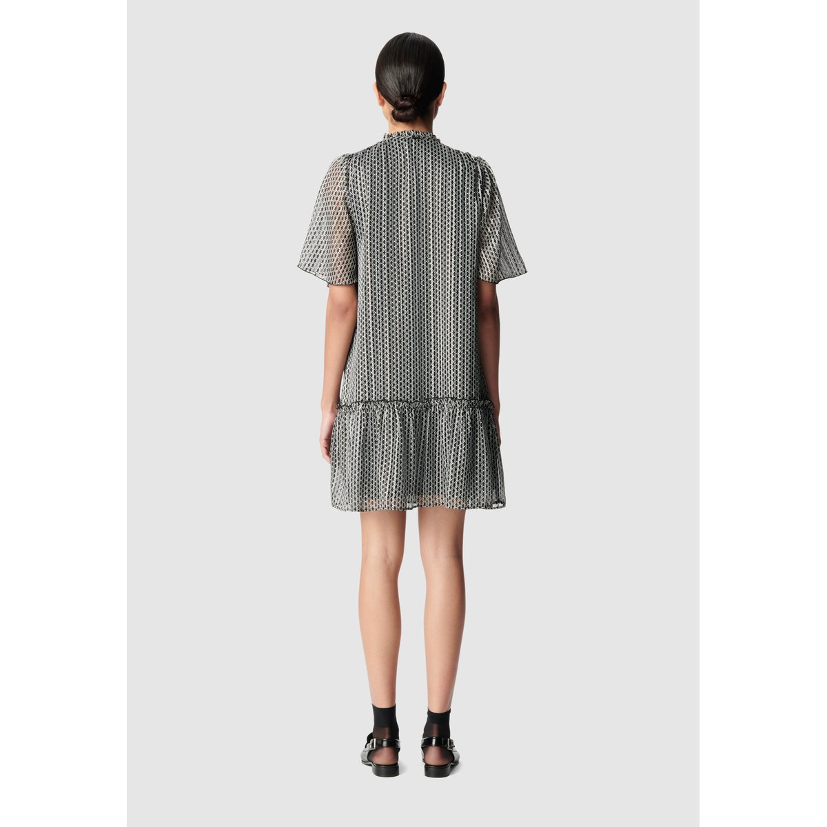 Robe imprimé graphique bicolore noir, IKKS
