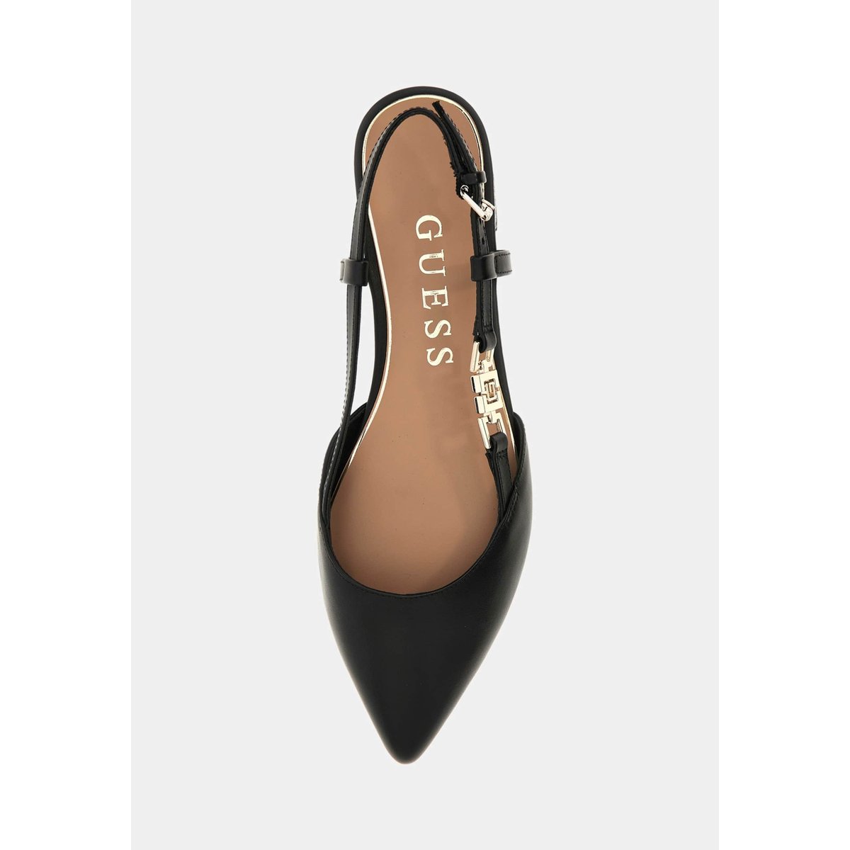 Slingbacks Franie Cuir Véritable noir, GUESS