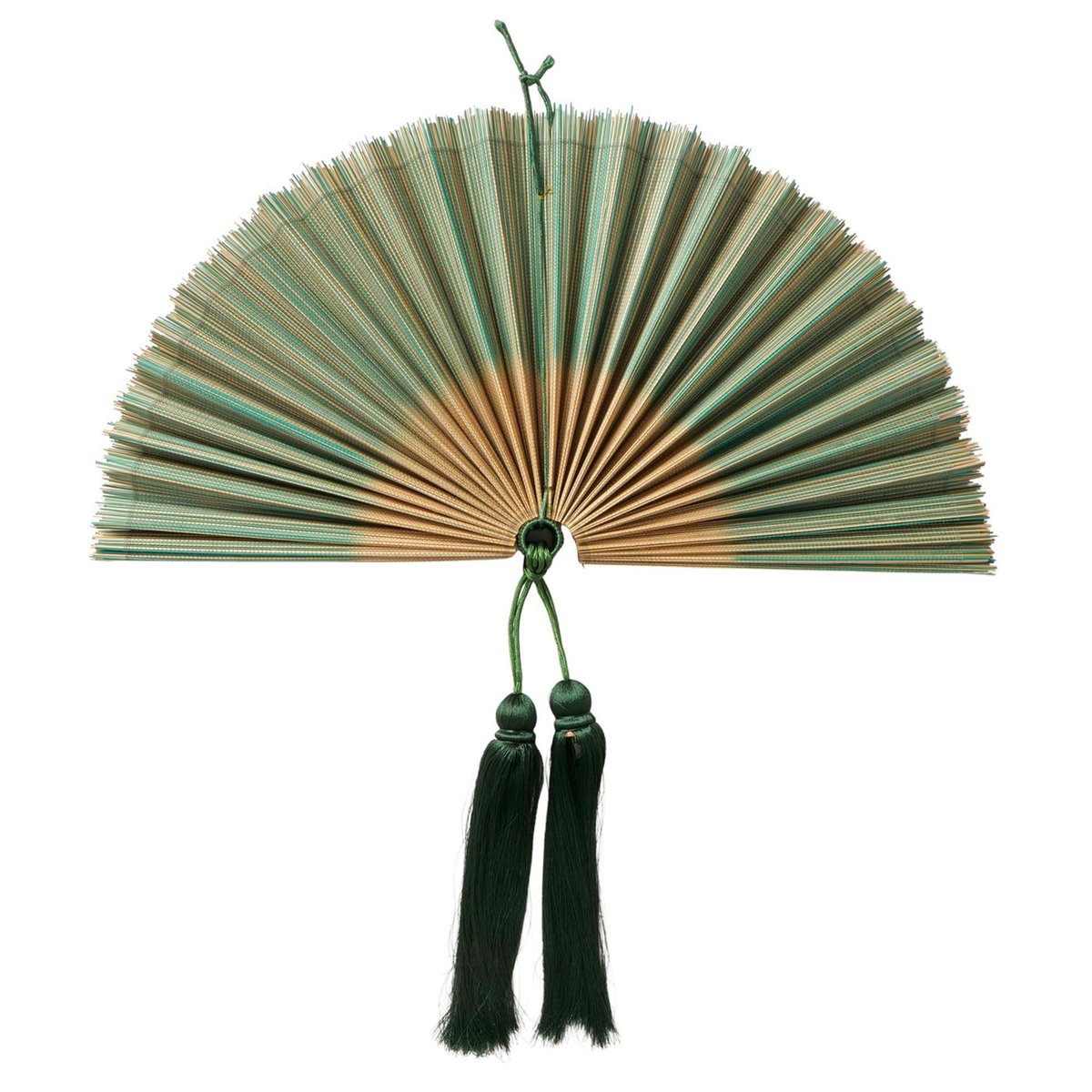 Décoration murale éventail bambou 70x60x3cm vert, WADIGA