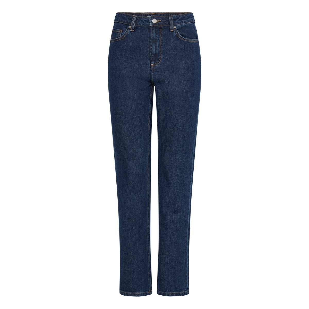 Jeans coupe droite, taille haute bleu dark blue denim, B.YOUNG