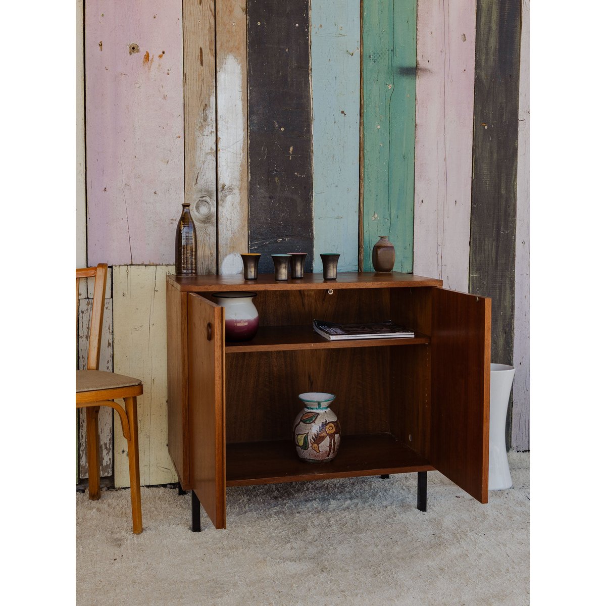 Buffet en teck Gustave N°1607 - Bon état bois foncé, DEBONGOUT