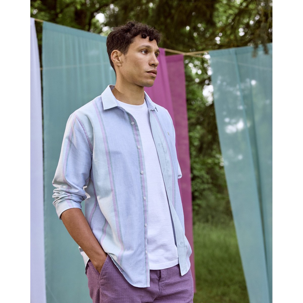 Chemise IRATY vert clair et multicolore, FAGUO