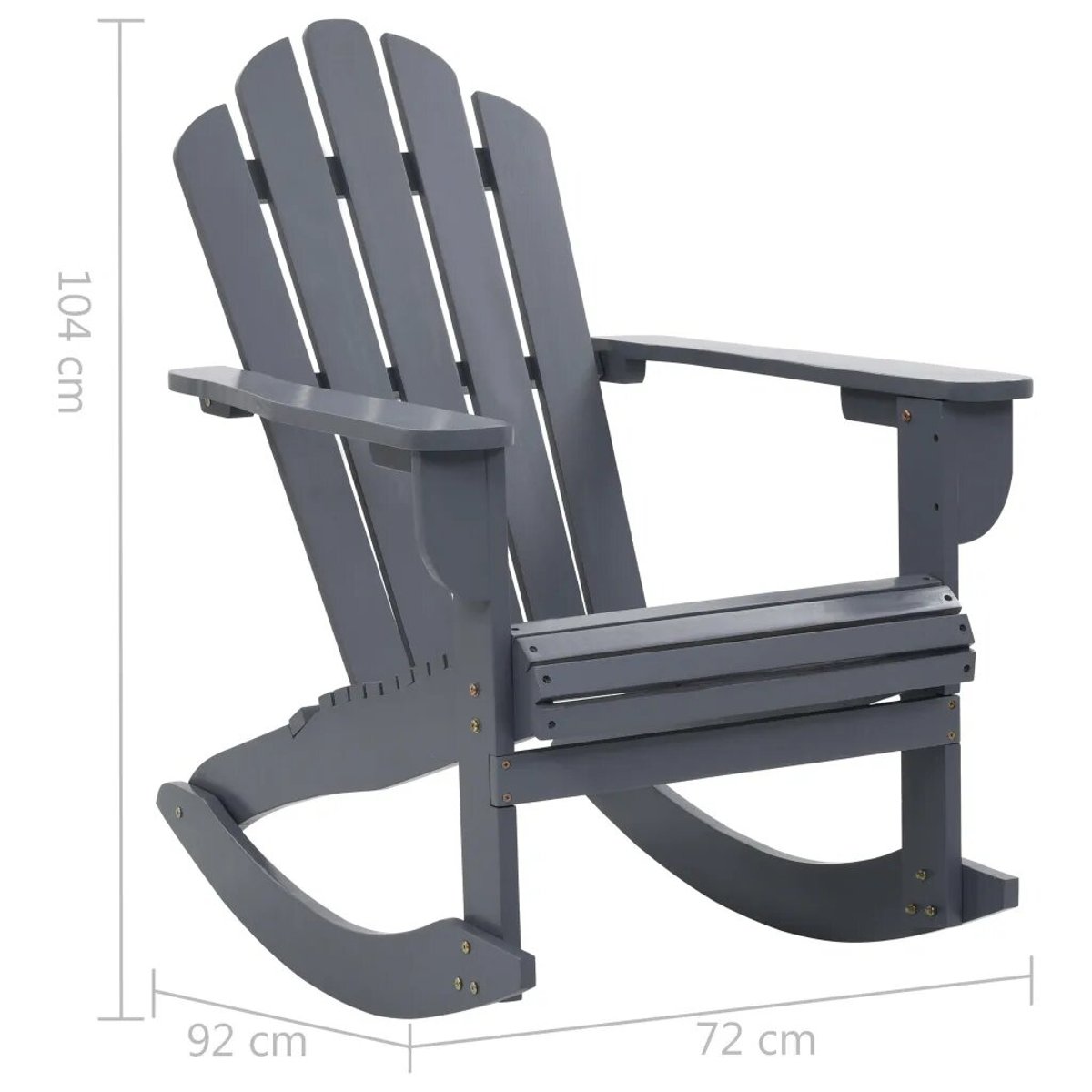 Rocking chair de jardin en bois gris clair, HOME MAISON