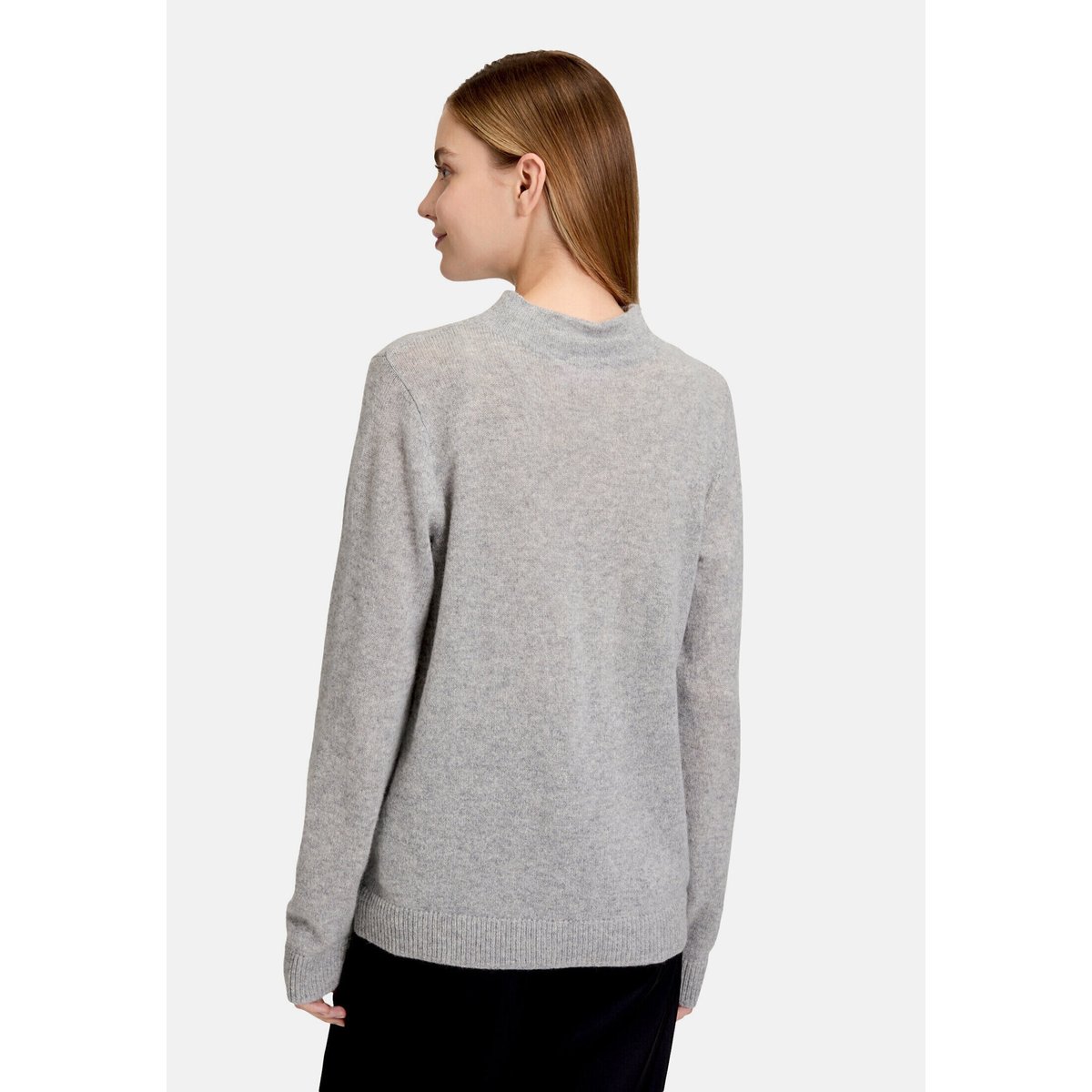 Pull en cachemire à col droit light silver melange, BETTY BARCLAY