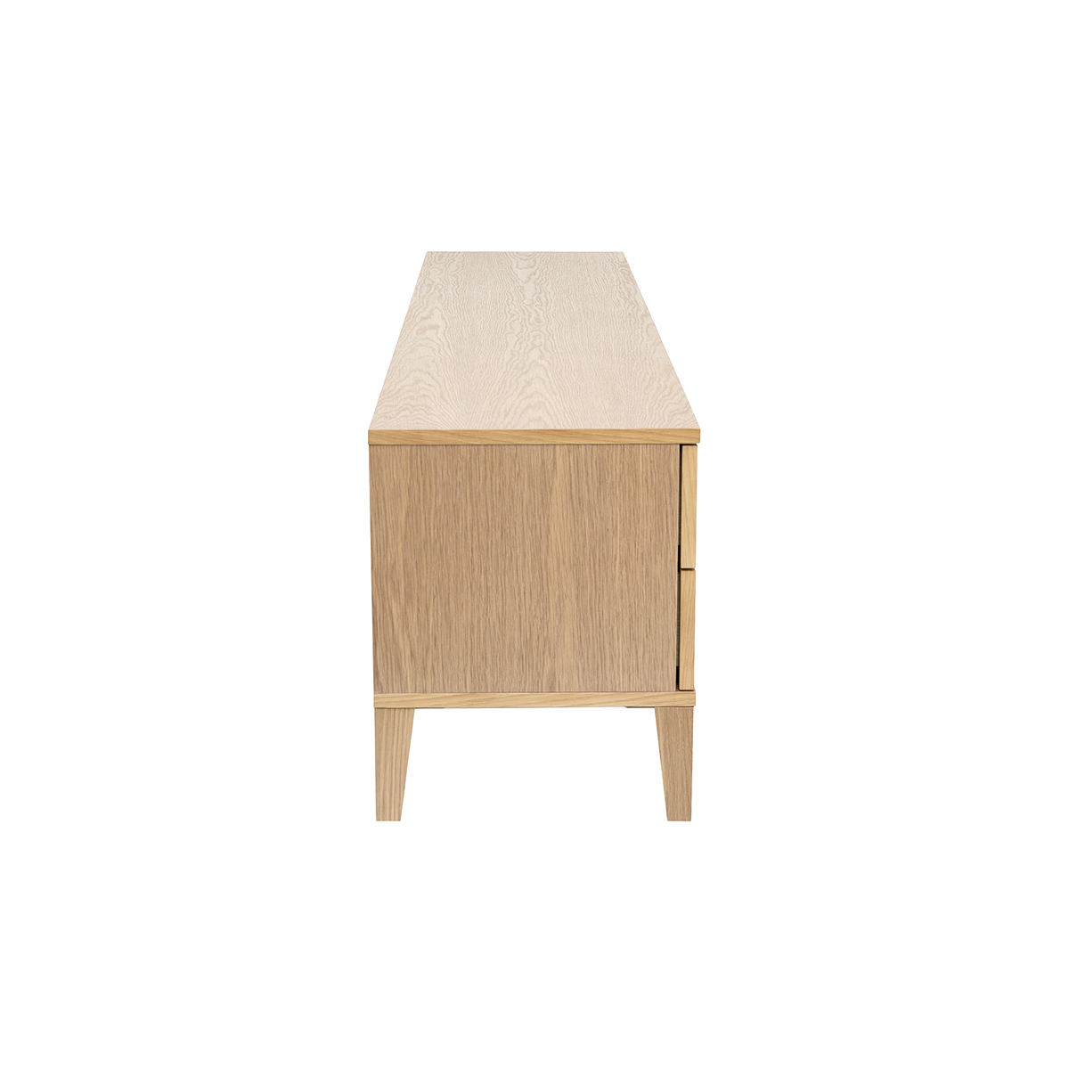 Meuble TV scandinave bois clair chêne 4 tiroirs L180 cm FREDDY naturel, MILIBOO