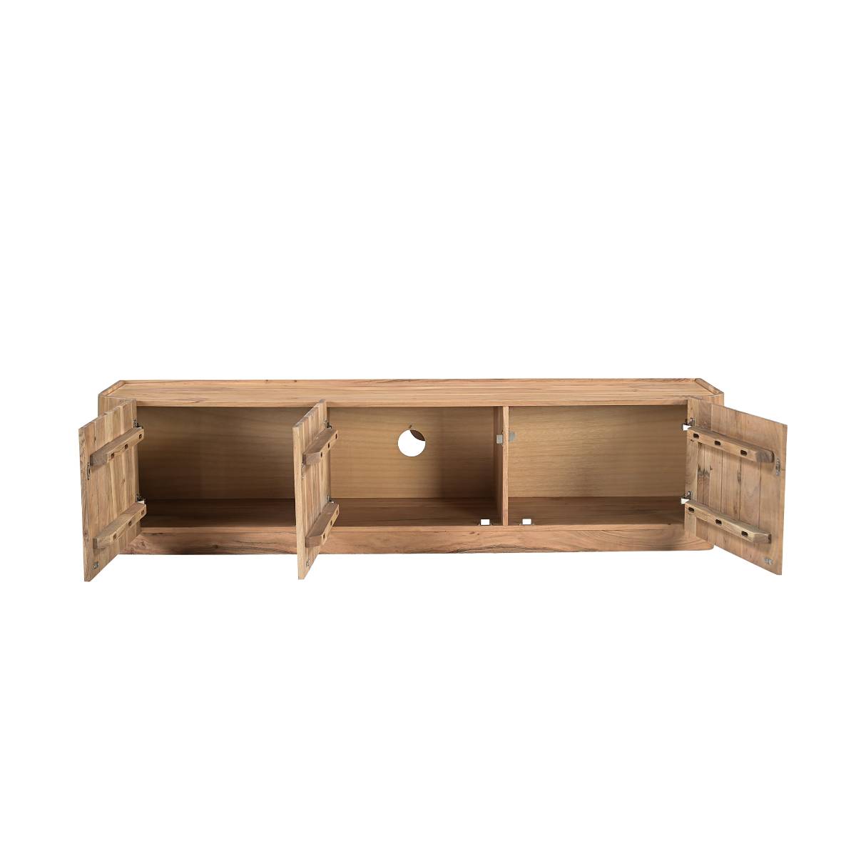 Meuble tv en bois d'acacia IDRISSA bois clair, MADE IN MEUBLES