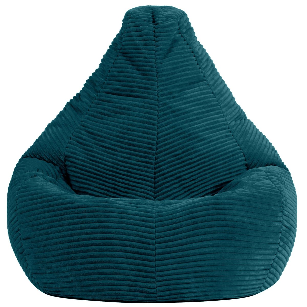 Pouf poire enfant à dossier haut velours côtelé Oeko-Tex® - DALTON bleu canard, ICON