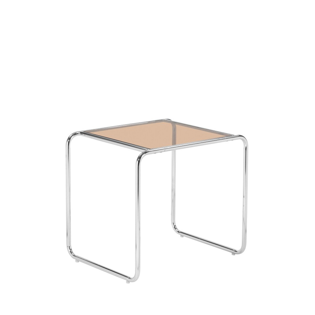 Table d'appoint en verre pieds chrome- RIKA verre ambré, DRAWER