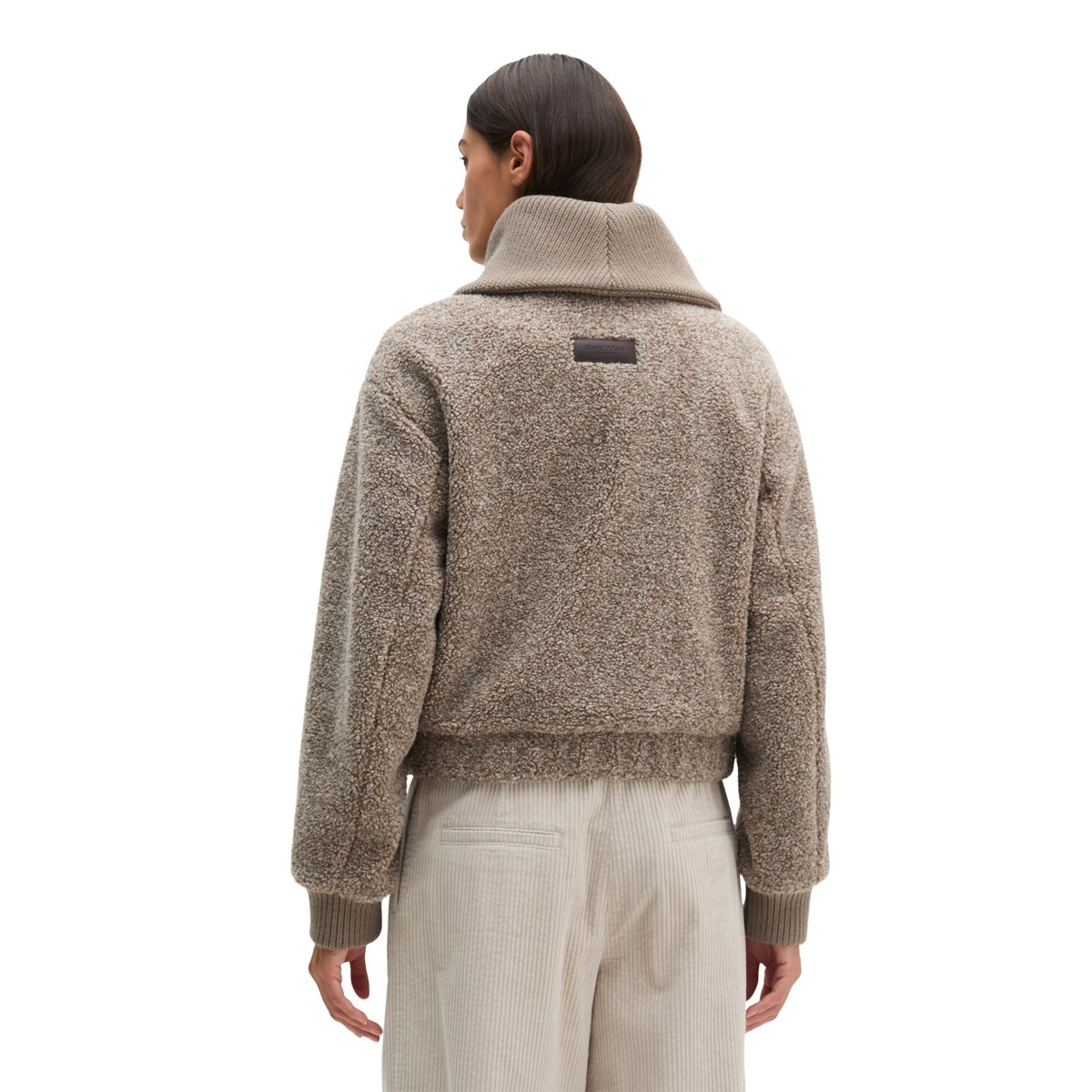 Blouson Teddy coupe classique en peluche Curly toute douce beige, MARC O'POLO