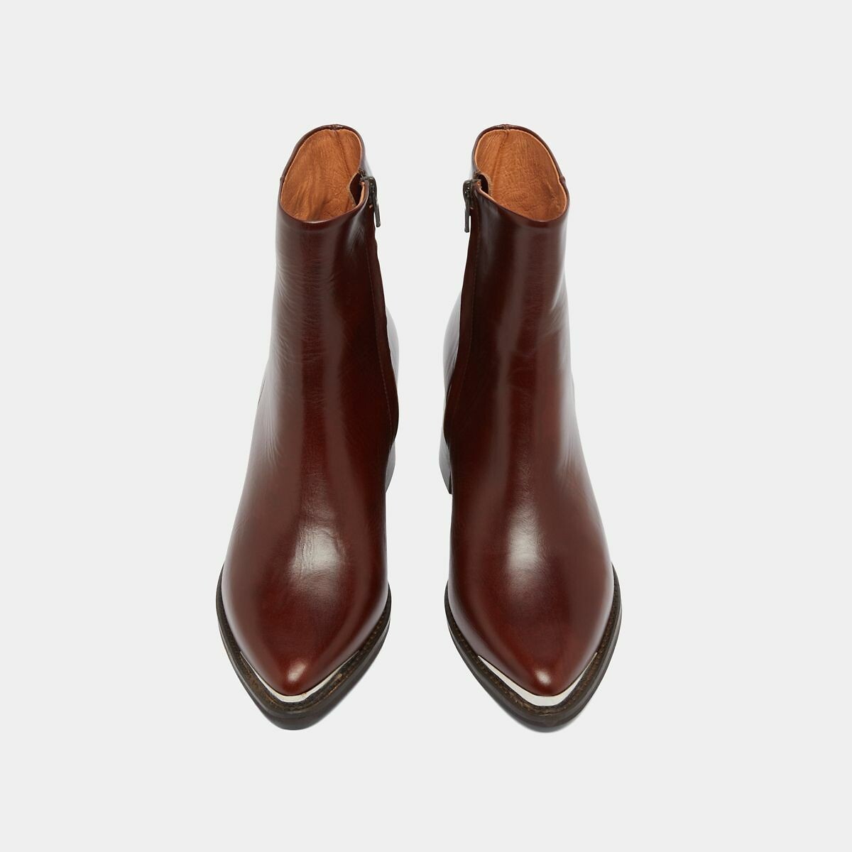 Bottines pointues en cuir, Delo marron, JONAK