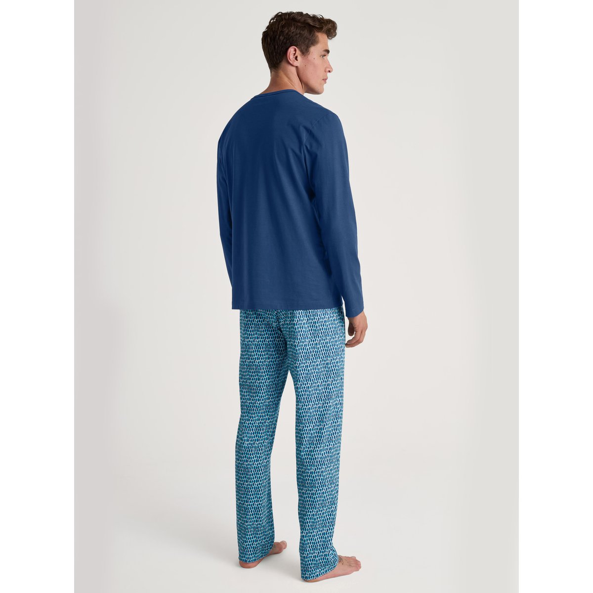 Pyjama manches longues Coton RELAX IMPRINT bleu poterie, CALIDA