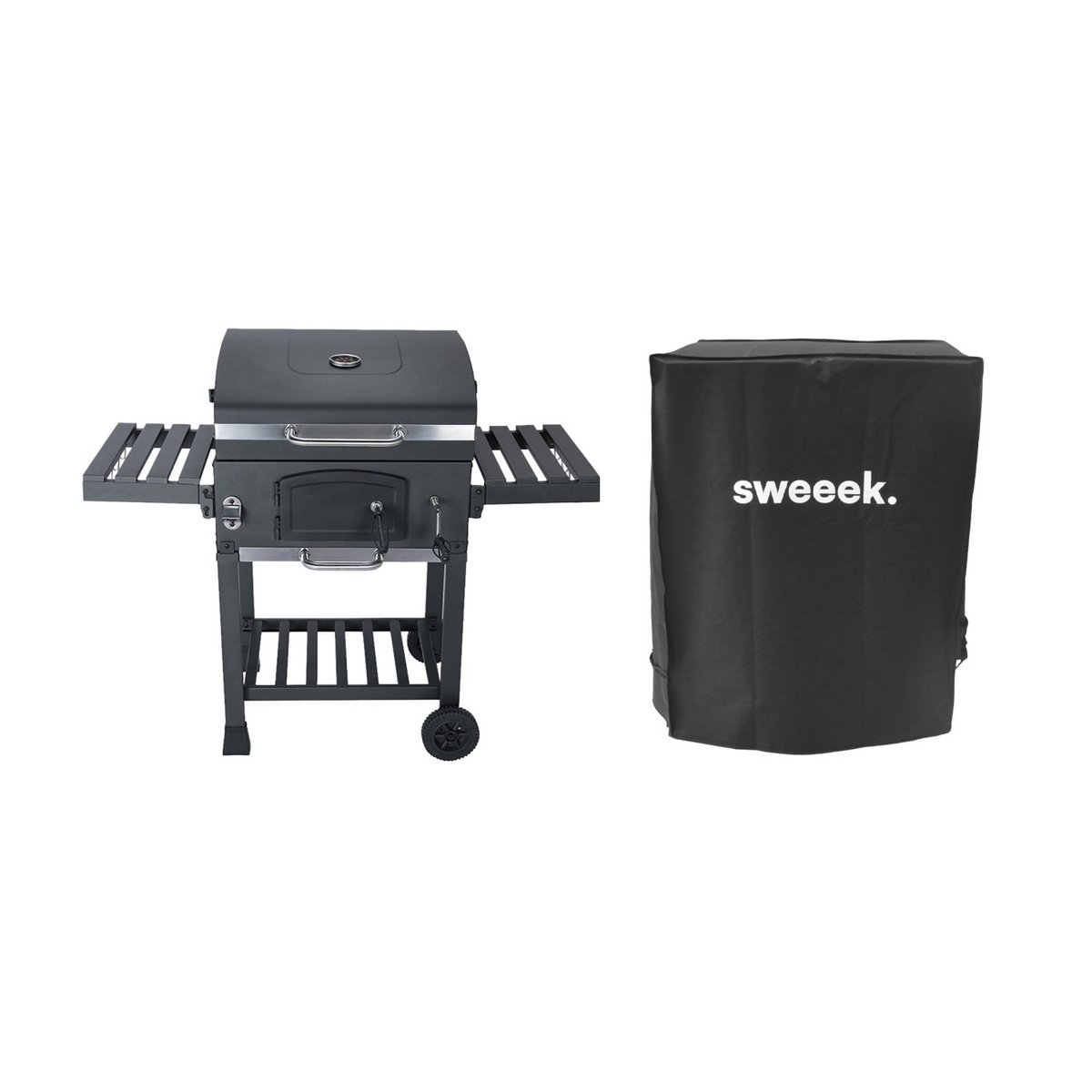 Barbecue Grill charbon avec housse BERNARD AVEC HOUSSE noir, SWEEEK