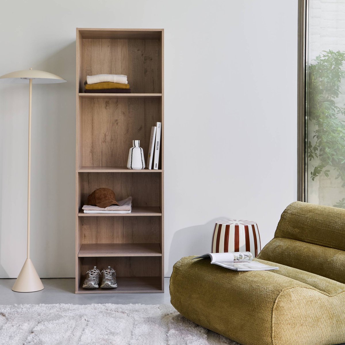 Module dressing décor bois 5 étagères MODULO naturel, SWEEEK