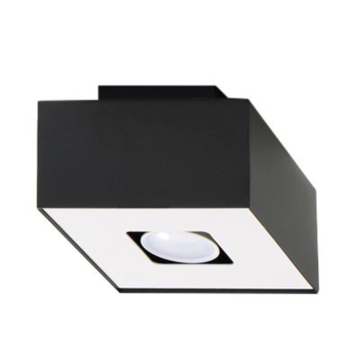 Plafonnier Acier Noir/Blanc GU10 1 Mono noir, EDEN
