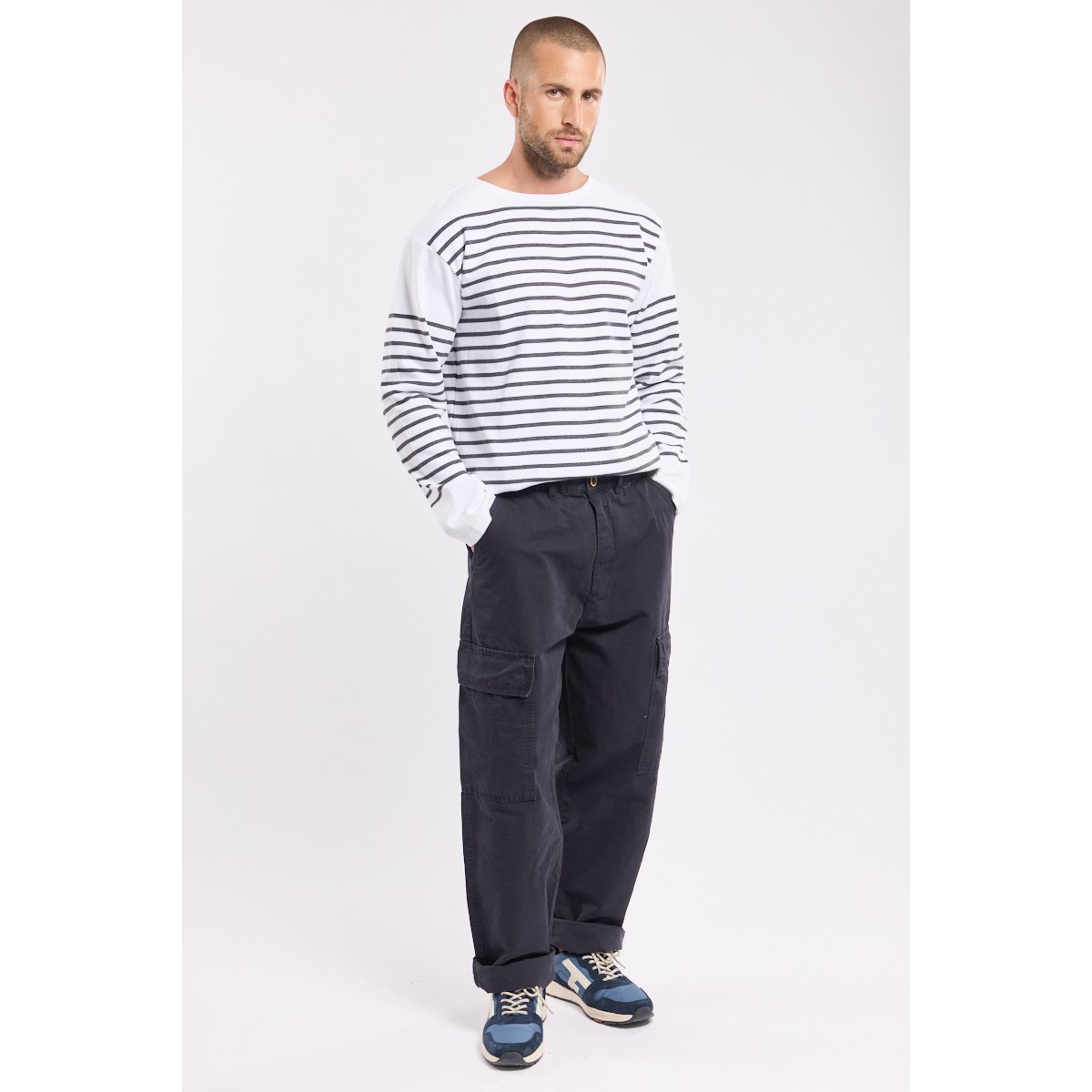 Pantalon cargo en coton rich navy, ARMOR-LUX