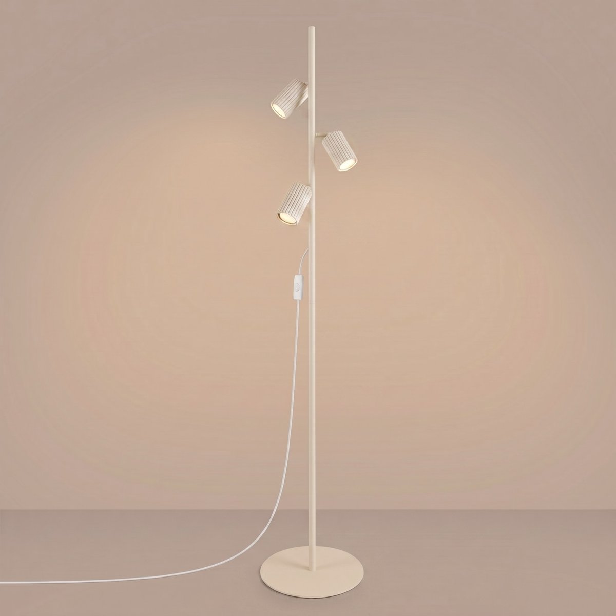 Lampadaire Aluminium Beige GU10 3 KARBON beige, EDEN