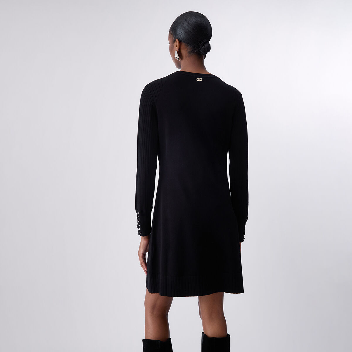 Robe en maille avec lacets noir, LIU JO