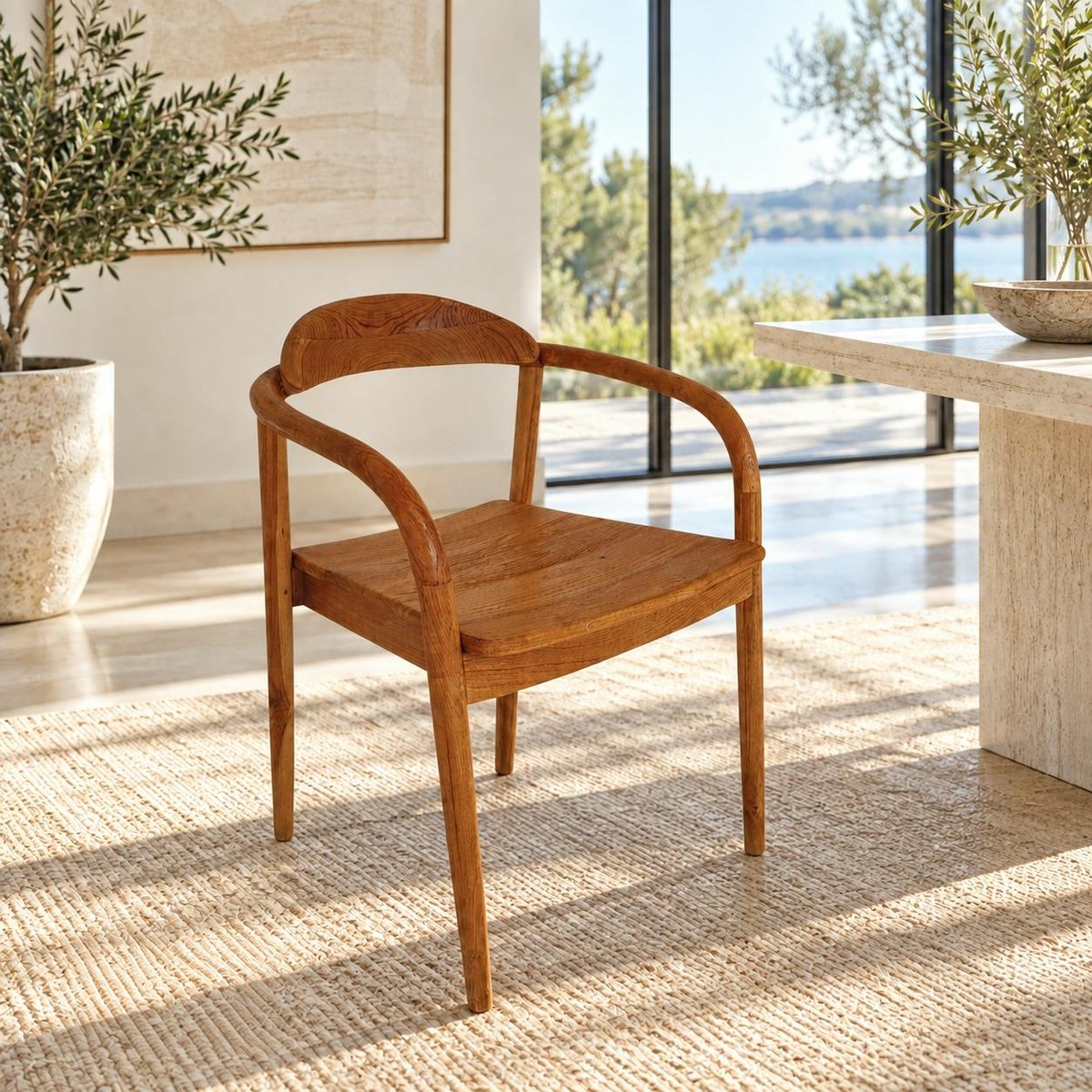 Chaise scandinave bois de teck massif (lot de 2) DEPOK bois naturel, PIER IMPORT