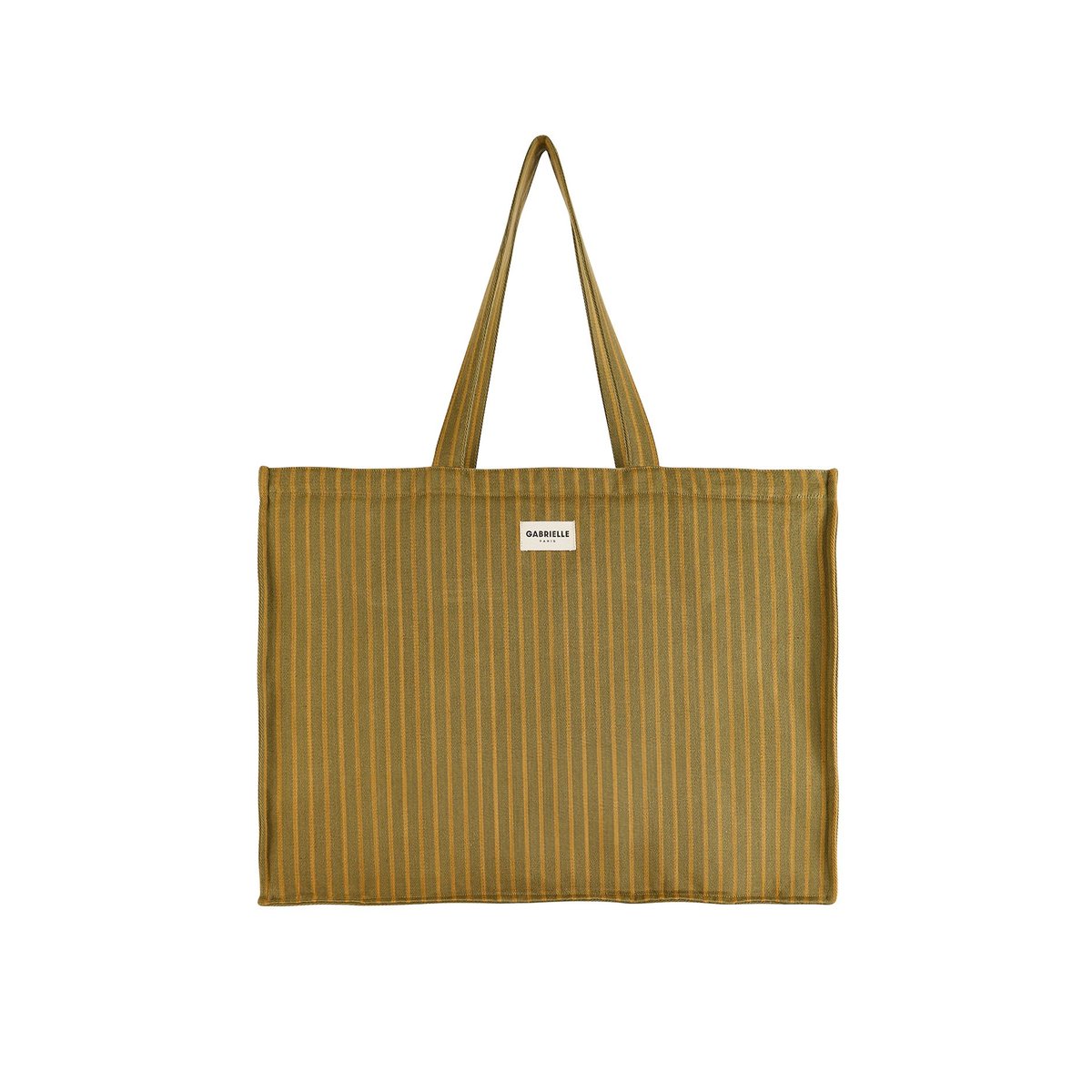 Sac week-end en coton, RAYURES vert rivoli, GABRIELLE PARIS