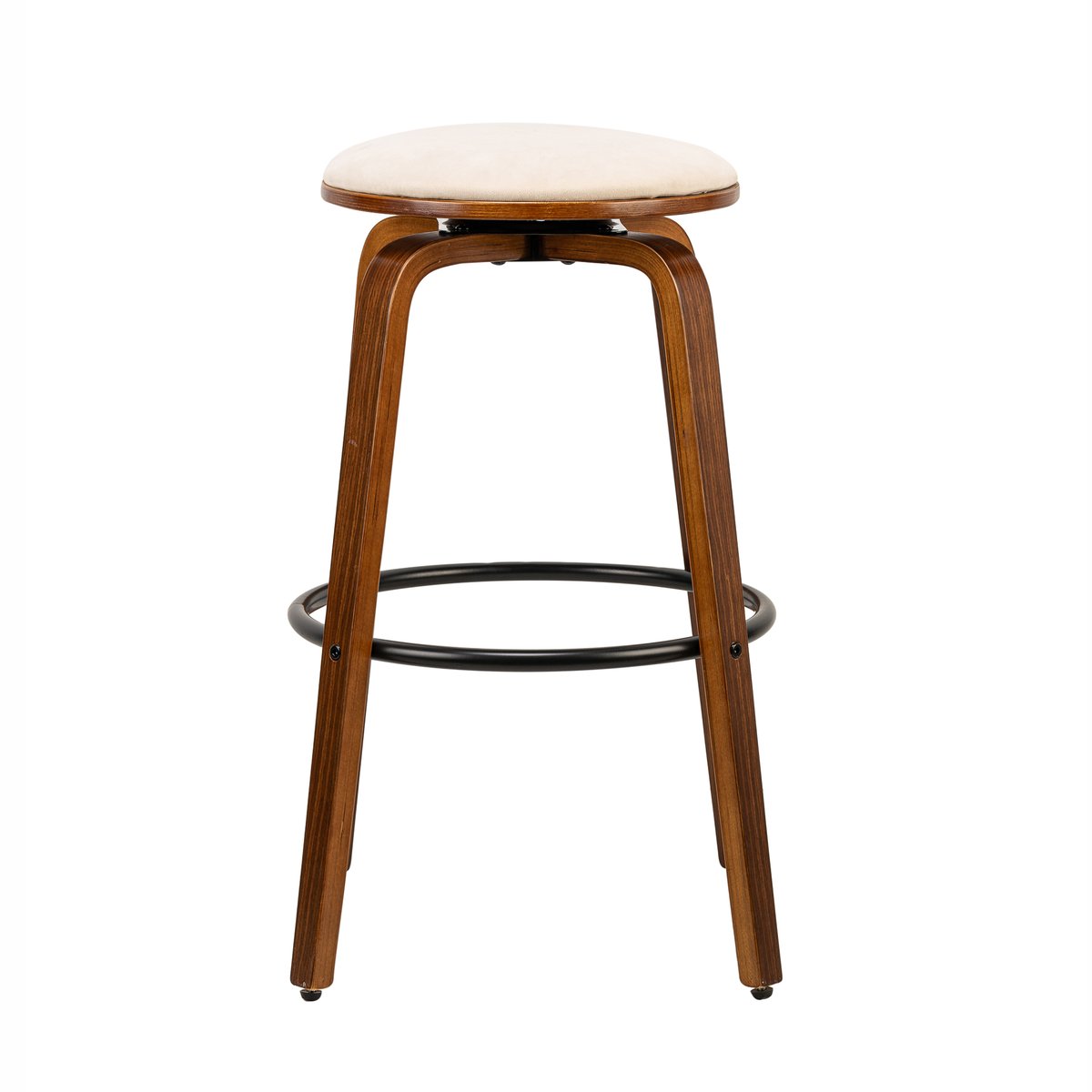 Lot de 2 tabourets de bar en bois, MORENO beige, NORDLYS