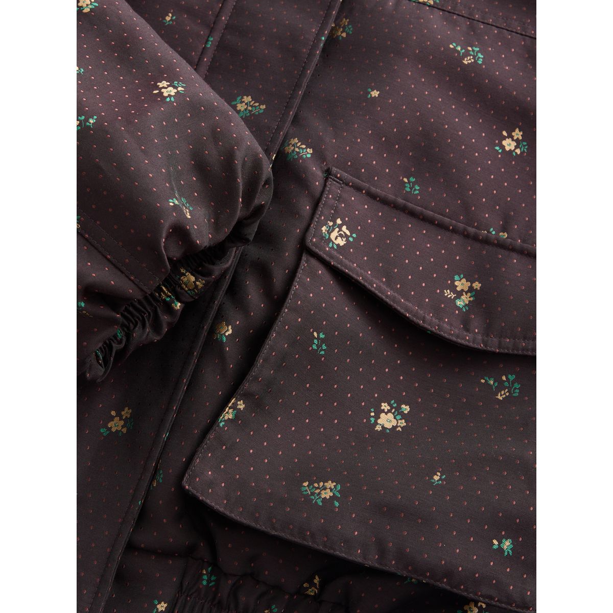 Blouson aviateur à petites fleurs marron chocolat, NEXT