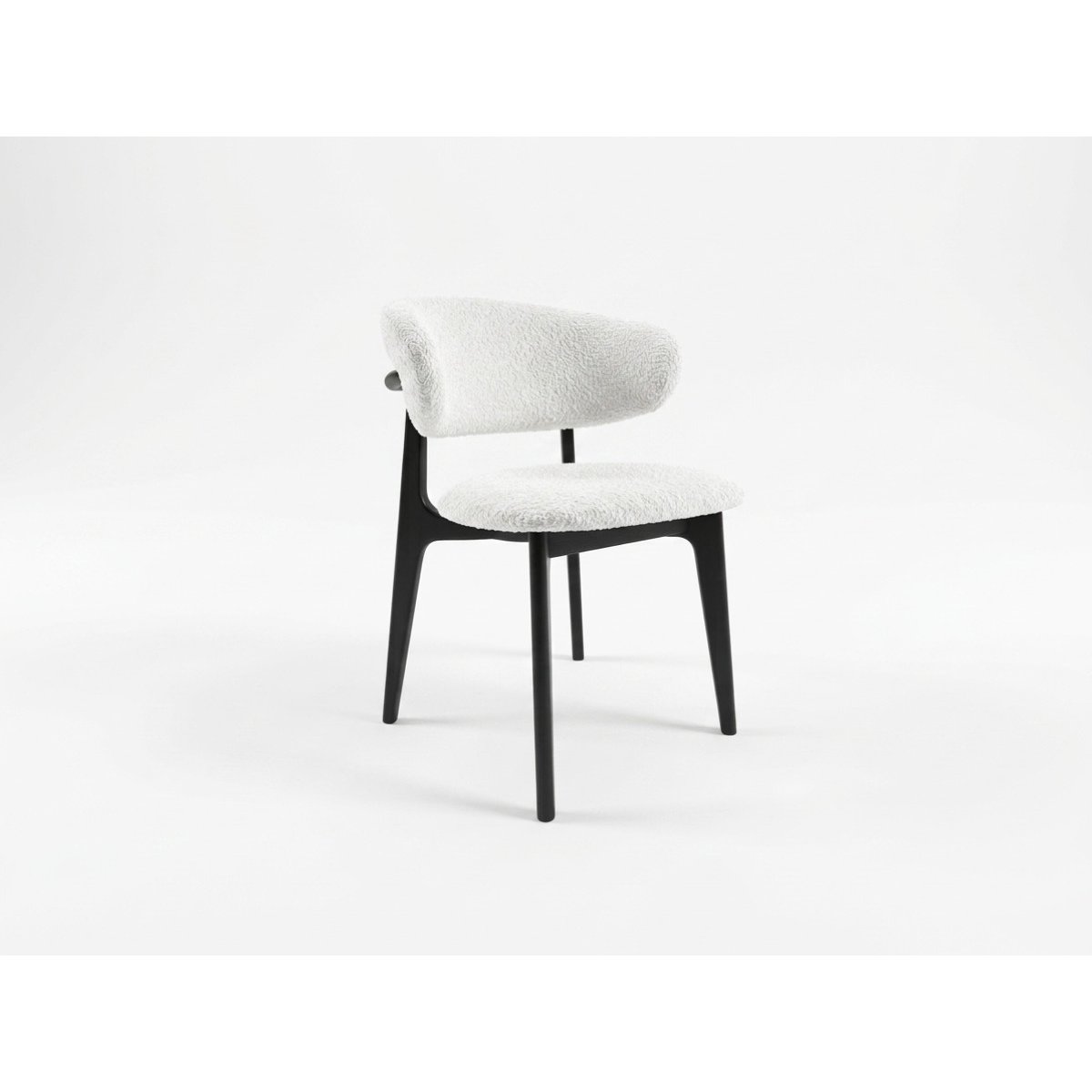 Lot de 2 chaises tissu bouclette, ROSINE blanc, BOBOCHIC