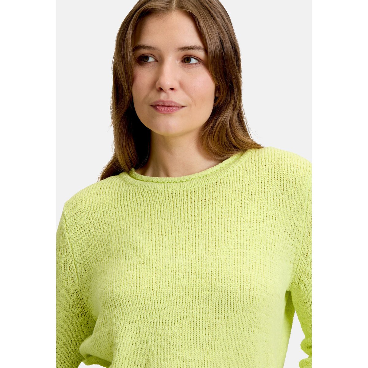 Pull-over en grosse maille à teneur en fil fantaisie light lime, BETTY BARCLAY