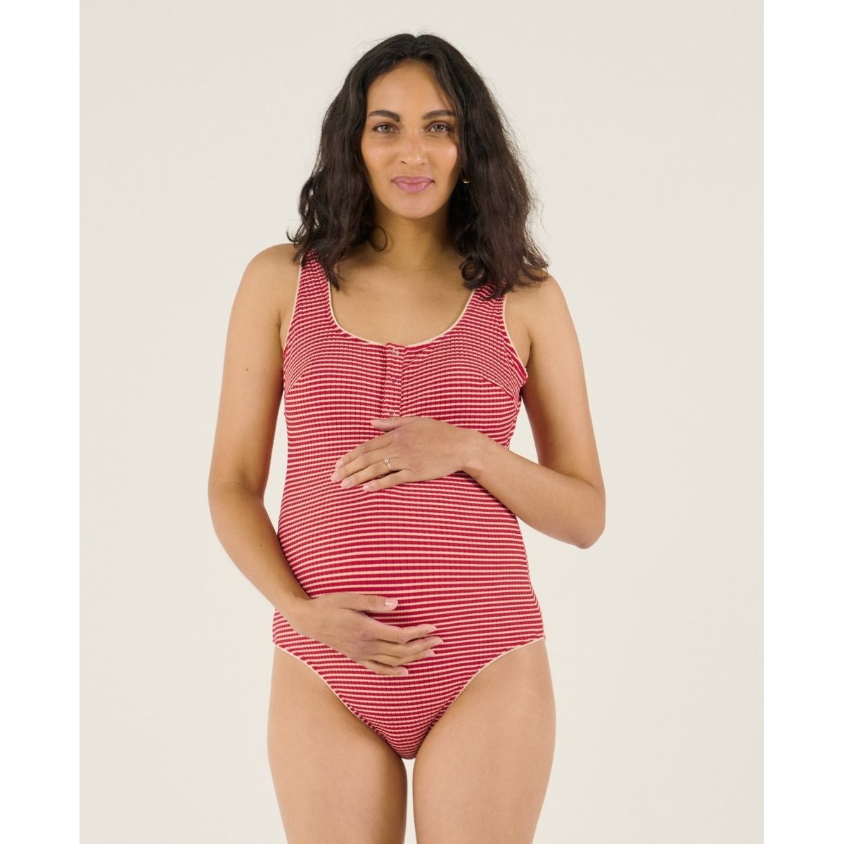 Maillot de bain de grossesse Dinard rouge, CACHE COEUR