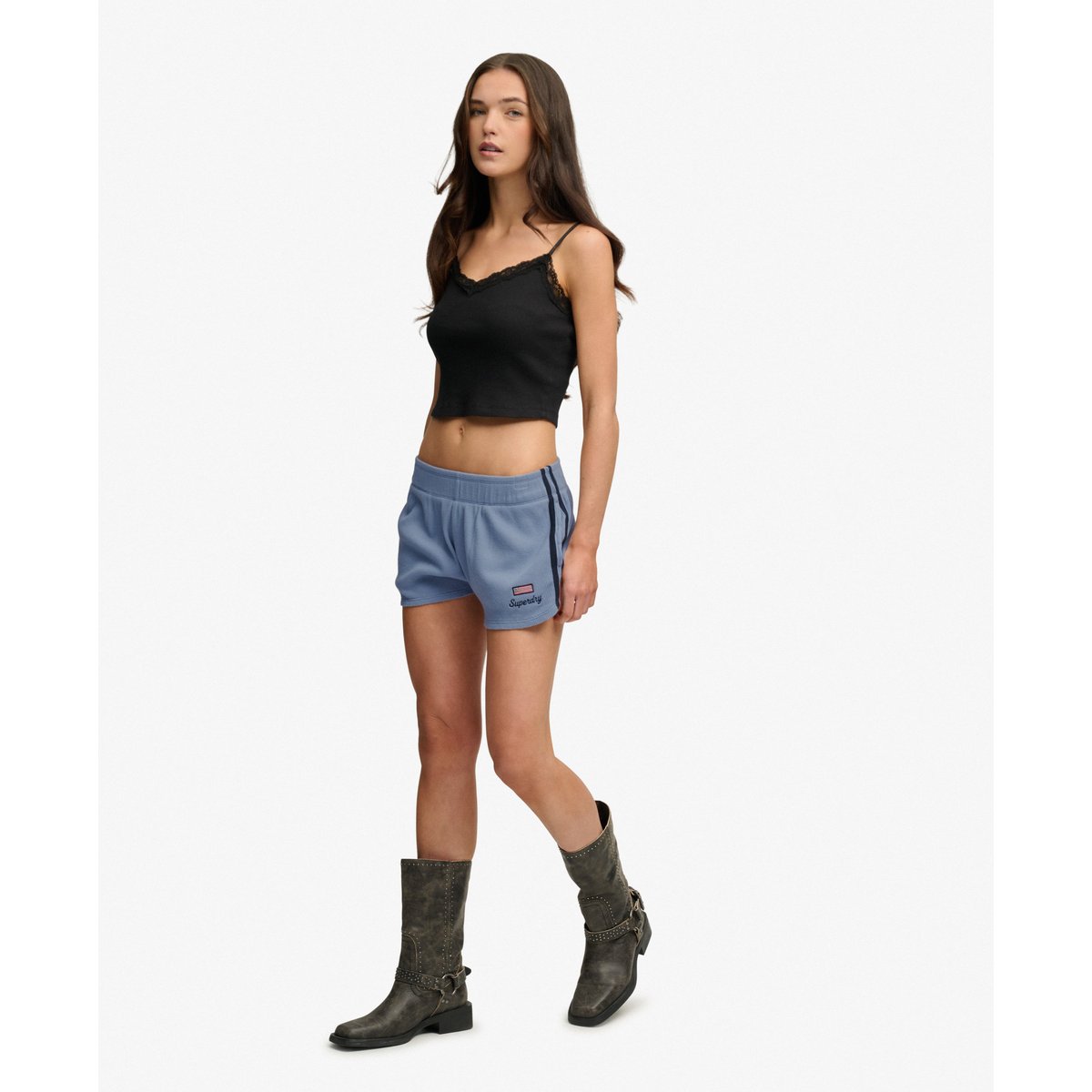 Short rétro gaufré Athletic Essentials bleu marée, SUPERDRY